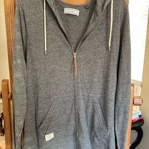Five Four Gray Zip-Up Sweater with Full-Length Zipper
